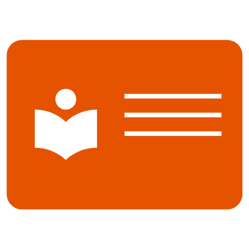 An orange library card