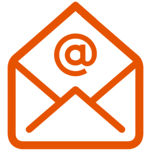 An open envelope with an at symbol at the top