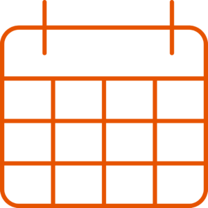 Orange icon of a wall calendar